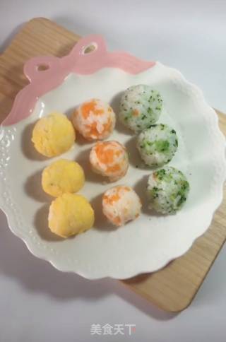 三色芝心饭团的做法步骤：10