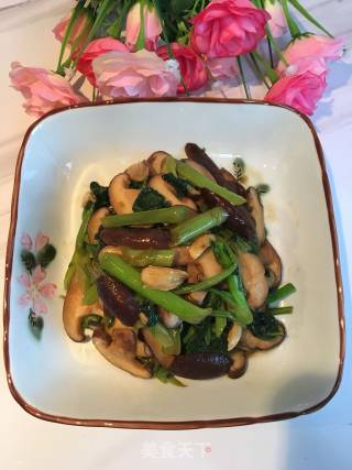 香菇炒油麦菜的做法步骤：10