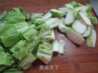 小白菜丝瓜泡饭的做法步骤：2