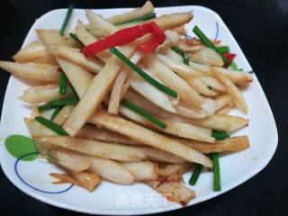 韭菜花炒藕条的做法步骤：7