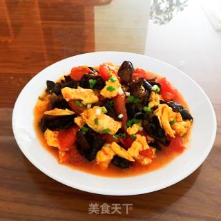 木耳番茄炒蛋的做法步骤：13