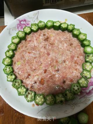 秋葵肉饼的做法步骤：4