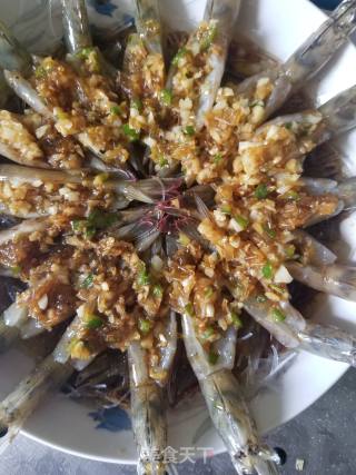蒜蓉粉丝蒸大虾的做法步骤：5