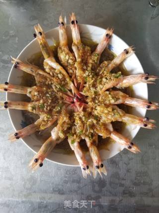 蒜蓉粉丝蒸大虾的做法步骤：6
