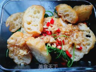南瓜藤拌油条的做法步骤：6