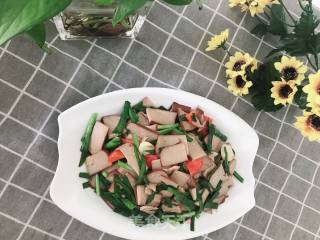 韭菜炒鸡蛋干的做法步骤：9
