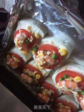 芝士虾仁焗馍片的做法步骤：10