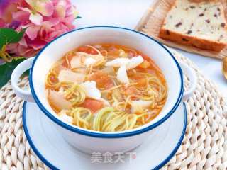 【宝宝辅食】鳕鱼冬瓜茄汁面的做法步骤：10