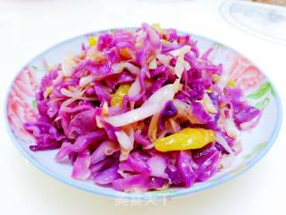酸辣紫白甘蓝的做法步骤：7