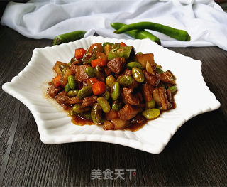 杭椒毛豆米小炒肉的做法步骤：13
