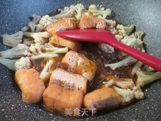 油豆腐花菜煮宽粉的做法步骤：8