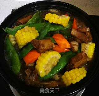 排骨玉米炖豆角的做法步骤：10
