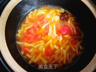 茄丝蛋花汤的做法步骤：8