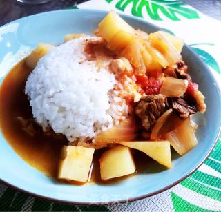 西红柿土豆牛腩盖饭的做法步骤：6