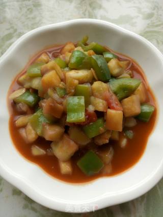 茄子炒青椒的做法步骤：6