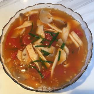 蕃茄肉末平菇汤的做法步骤：7