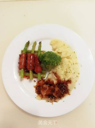 香煎芦笋培根卷&土豆泥的做法步骤：10
