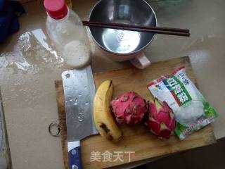 火龙果香蕉果冻的做法步骤：1