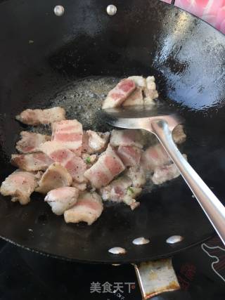 花肉炒小白菜的做法步骤：9