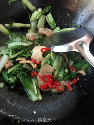 花肉炒小白菜的做法步骤：14