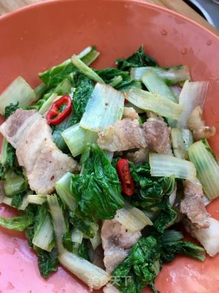 花肉炒小白菜的做法步骤：15