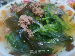 小白菜丸子粉丝汤的做法步骤：7