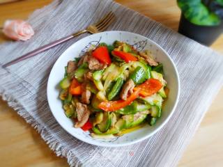 双椒西葫芦炒肉片的做法步骤：19
