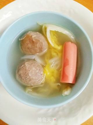 肉丸翡翠汤的做法步骤：6