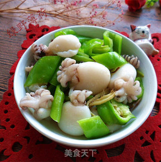 尖椒墨鱼仔的做法步骤：8