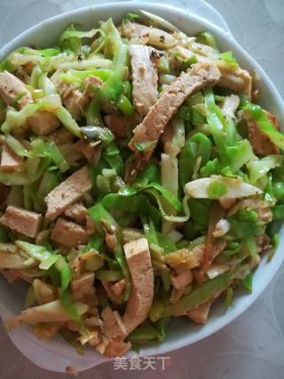 豆腐炒绿甘蓝的做法步骤：6