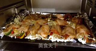 烤鸡翅时蔬包的做法步骤：8
