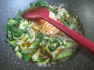 鸭蛋青菜煮米粉的做法步骤：8