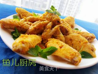 金沙鸡翅凤爪──“鱼儿厨房”私房菜的做法步骤：31