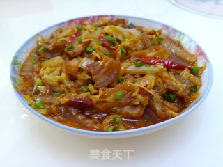 白菜炒肉片的做法步骤：8