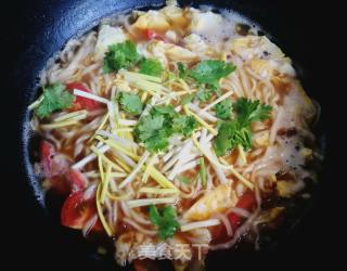 鸡蛋炝锅面的做法步骤：9