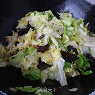 下饭菜——手撕木耳洋白菜的做法步骤：6