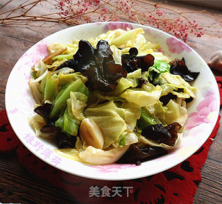 下饭菜——手撕木耳洋白菜的做法步骤：7