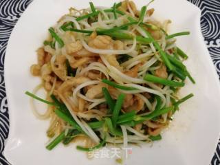 韭菜豆芽爆肉丝的做法步骤：6