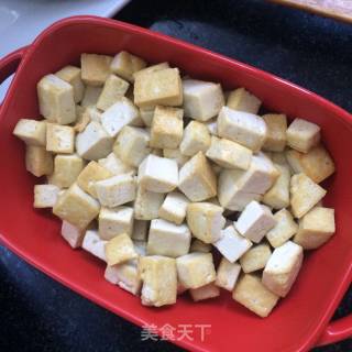 咸蛋黄烧豆腐的做法步骤：4