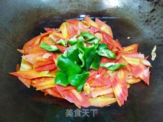 青椒胡萝卜片的做法步骤：8