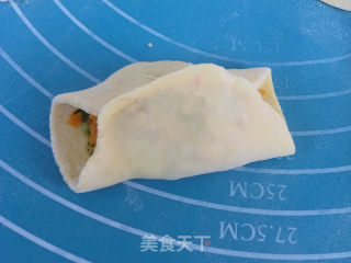 虾仁南瓜韭菜馅锅贴的做法步骤：10