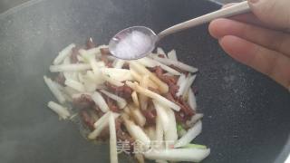 雪梨香菜炒肉丝的做法步骤：13