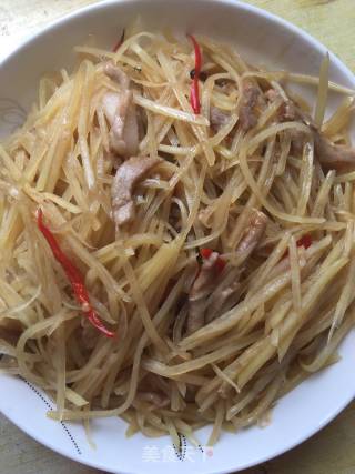 土豆丝炒肉的做法步骤：8