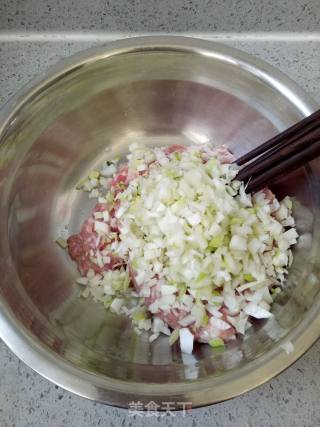 烫面千层葱香肉饼的做法步骤：3