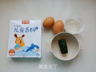 金枪鱼肠鸡蛋饼的做法步骤：1