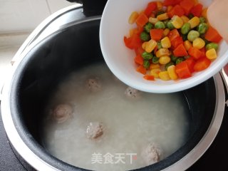 黄瓜肉丸青菜粥的做法步骤：5