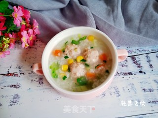 黄瓜肉丸青菜粥的做法步骤：7