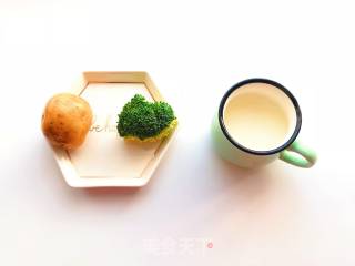 6M+宝宝辅食——奶香西蓝花土豆泥的做法步骤：1