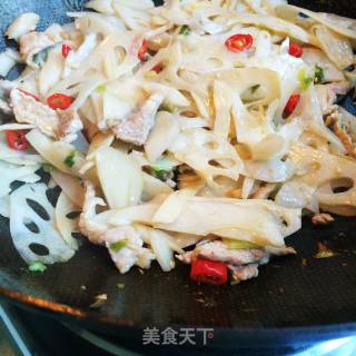 肉片炒莲菜的做法步骤：6