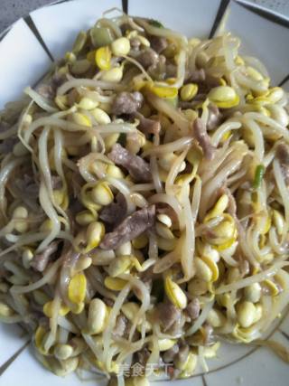 瘦肉丝炒黄豆芽的做法步骤：10